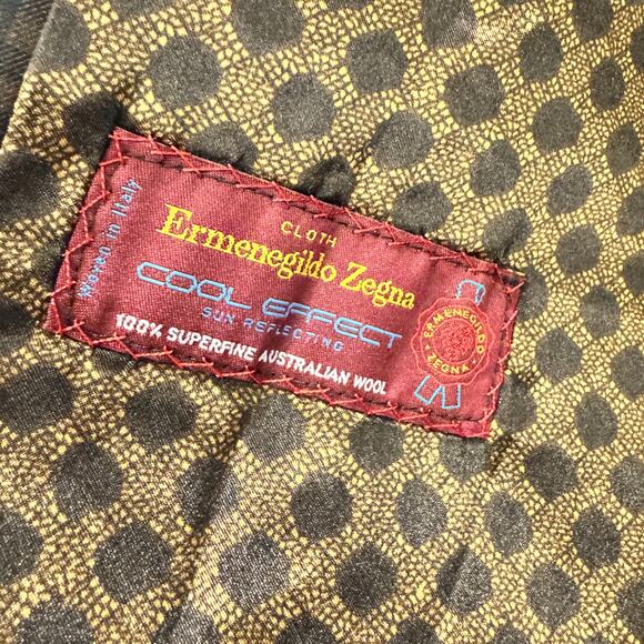 Ermenegildo Zegna Fabric Blazer Mens 48 L Custom Jacket Brown Wool Sport Coat - Picture 3 of 9